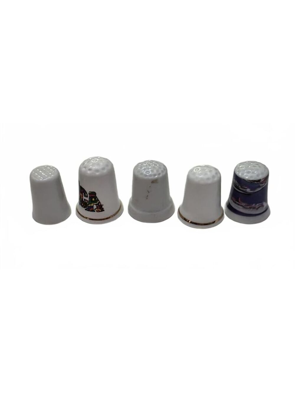 5 Vintage Ceramic Souvenir Thimbles Brazil Jamaica Cozumel - Picture 4 of 7